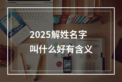 2025解姓名字叫什么好有含义