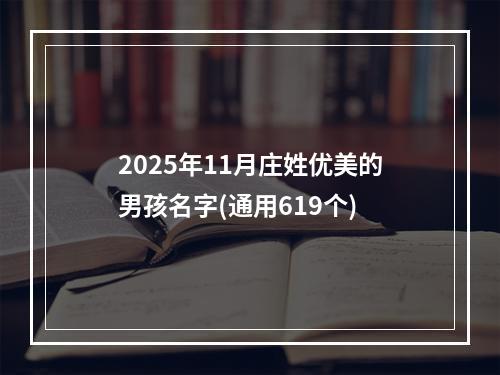 2025年11月庄姓优美的男孩名字(通用619个)
