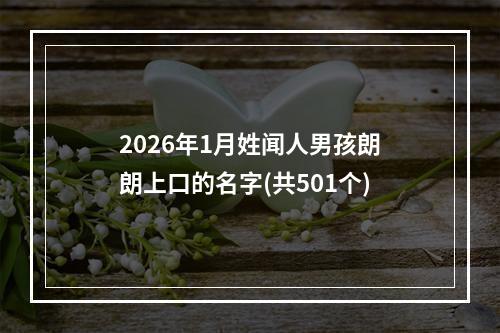 2026年1月姓闻人男孩朗朗上口的名字(共501个)