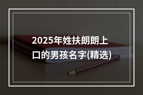 2025年姓扶朗朗上口的男孩名字(精选)