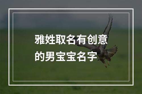 雅姓取名有创意的男宝宝名字