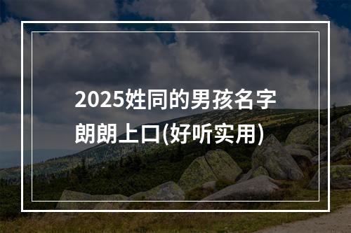 2025姓同的男孩名字朗朗上口(好听实用)