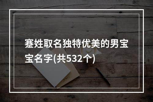 蹇姓取名独特优美的男宝宝名字(共532个)