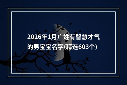 2026年1月广姓有智慧才气的男宝宝名字(精选603个)