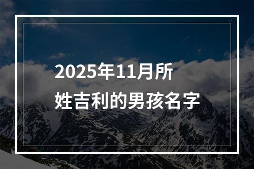 2025年11月所姓吉利的男孩名字