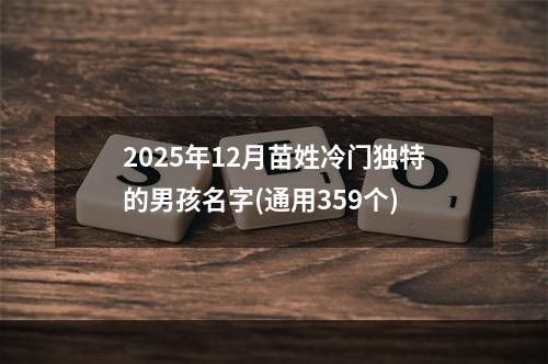 2025年12月苗姓冷门独特的男孩名字(通用359个)