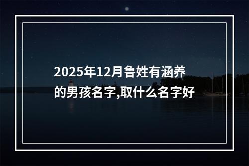 2025年12月鲁姓有涵养的男孩名字,取什么名字好