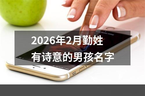 2026年2月勤姓有诗意的男孩名字