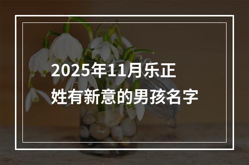 2025年11月乐正姓有新意的男孩名字