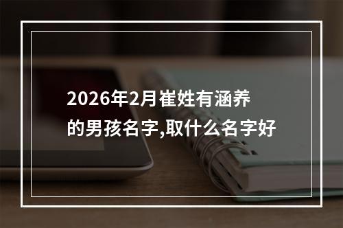 2026年2月崔姓有涵养的男孩名字,取什么名字好