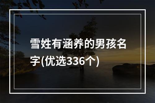 雪姓有涵养的男孩名字(优选336个)