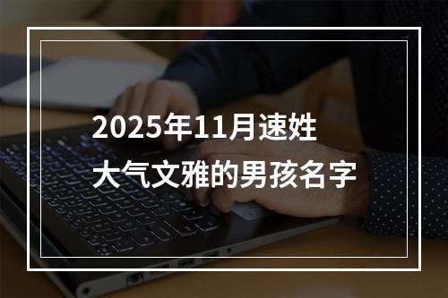 2025年11月速姓大气文雅的男孩名字