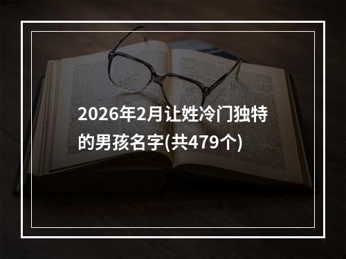 2026年2月让姓冷门独特的男孩名字(共479个)