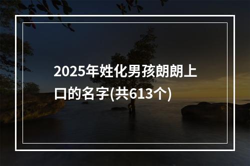 2025年姓化男孩朗朗上口的名字(共613个)