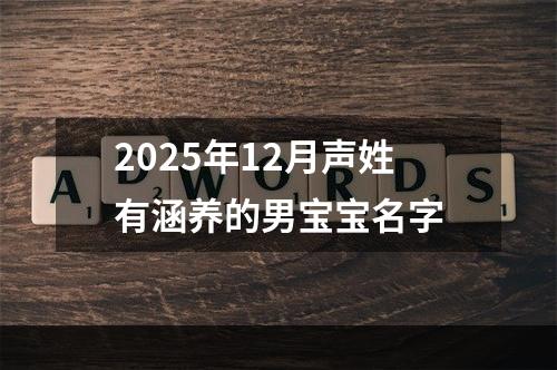 2025年12月声姓有涵养的男宝宝名字