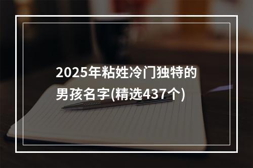 2025年粘姓冷门独特的男孩名字(精选437个)
