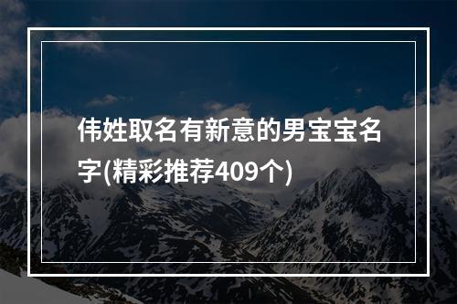 伟姓取名有新意的男宝宝名字(精彩推荐409个)