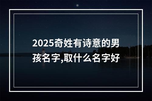 2025奇姓有诗意的男孩名字,取什么名字好