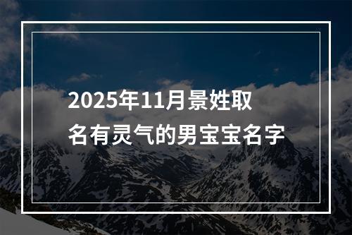 2025年11月景姓取名有灵气的男宝宝名字