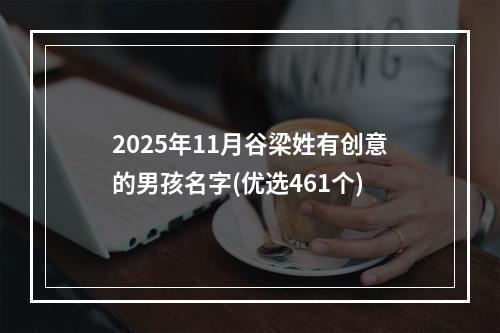 2025年11月谷梁姓有创意的男孩名字(优选461个)