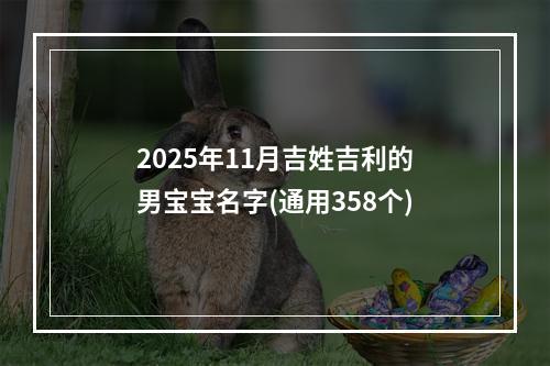 2025年11月吉姓吉利的男宝宝名字(通用358个)
