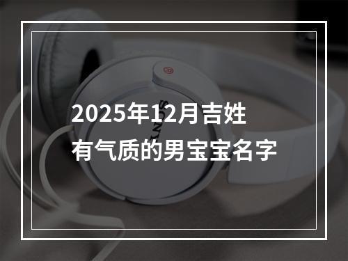 2025年12月吉姓有气质的男宝宝名字