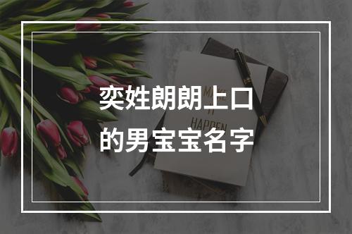 奕姓朗朗上口的男宝宝名字