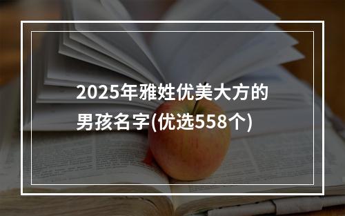 2025年雅姓优美大方的男孩名字(优选558个)