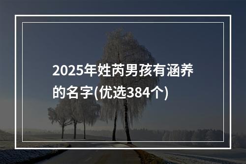 2025年姓芮男孩有涵养的名字(优选384个)
