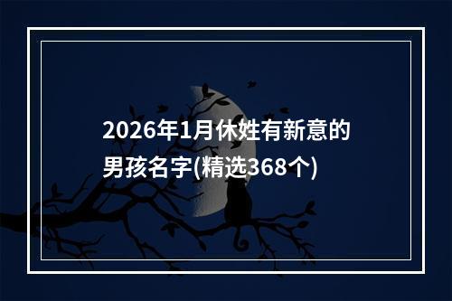 2026年1月休姓有新意的男孩名字(精选368个)