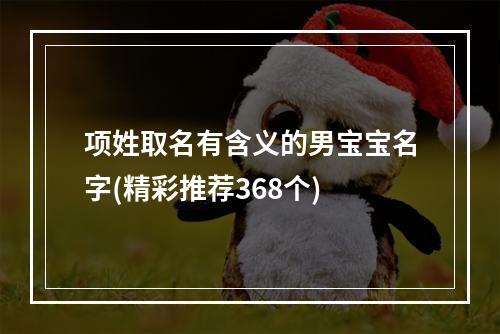 项姓取名有含义的男宝宝名字(精彩推荐368个)