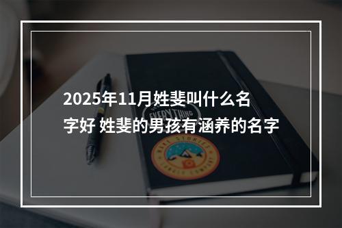 2025年11月姓斐叫什么名字好 姓斐的男孩有涵养的名字