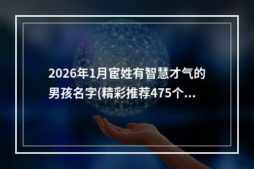 2026年1月宦姓有智慧才气的男孩名字(精彩推荐475个)