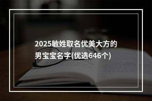 2025敏姓取名优美大方的男宝宝名字(优选646个)