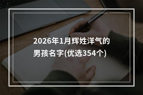 2026年1月辉姓洋气的男孩名字(优选354个)