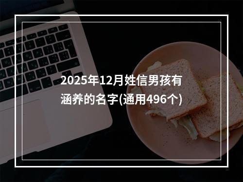 2025年12月姓信男孩有涵养的名字(通用496个)