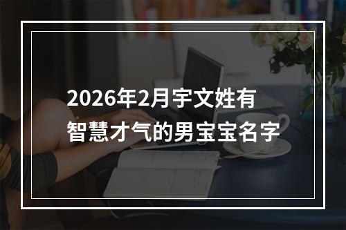 2026年2月宇文姓有智慧才气的男宝宝名字