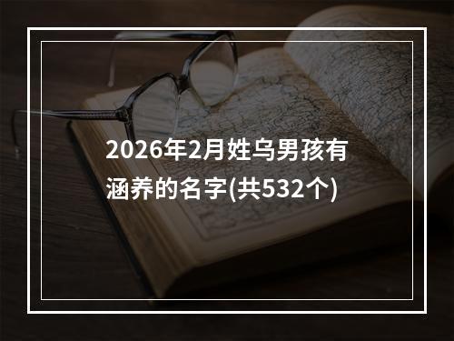 2026年2月姓乌男孩有涵养的名字(共532个)