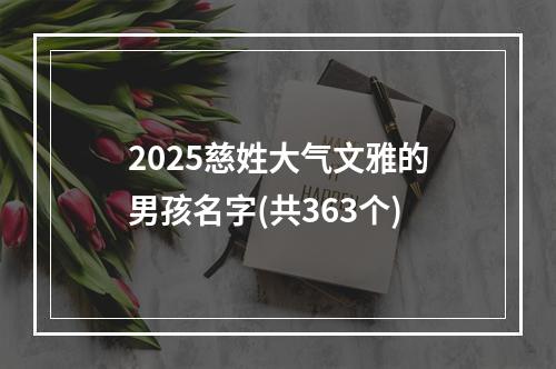 2025慈姓大气文雅的男孩名字(共363个)