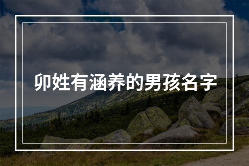 卯姓有涵养的男孩名字