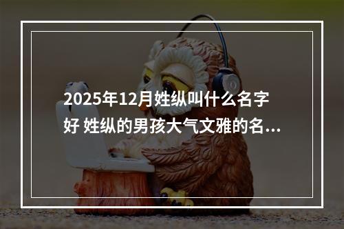 2025年12月姓纵叫什么名字好 姓纵的男孩大气文雅的名字