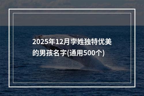 2025年12月孛姓独特优美的男孩名字(通用500个)
