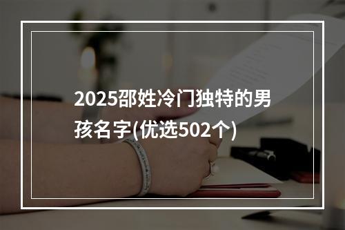 2025邵姓冷门独特的男孩名字(优选502个)