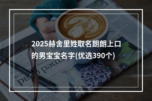 2025赫舍里姓取名朗朗上口的男宝宝名字(优选390个)