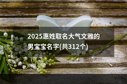 2025惠姓取名大气文雅的男宝宝名字(共312个)