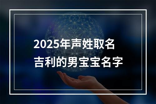 2025年声姓取名吉利的男宝宝名字