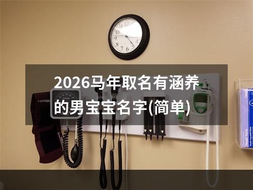 2026马年取名有涵养的男宝宝名字(简单)