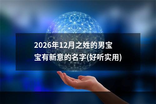 2026年12月之姓的男宝宝有新意的名字(好听实用)