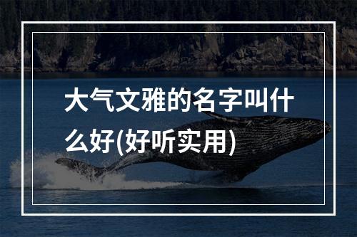 大气文雅的名字叫什么好(好听实用)