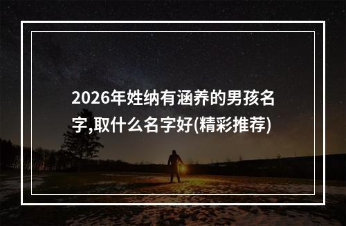 2026年姓纳有涵养的男孩名字,取什么名字好(精彩推荐)